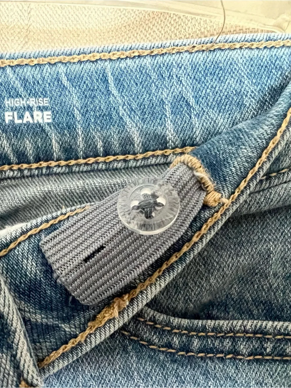 Old Navy Girls Size 10 High Rise Flare Jeans Medium Wash Adjustable Waist